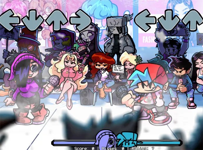 Rhythm battle against Cassette Girl in Baddies