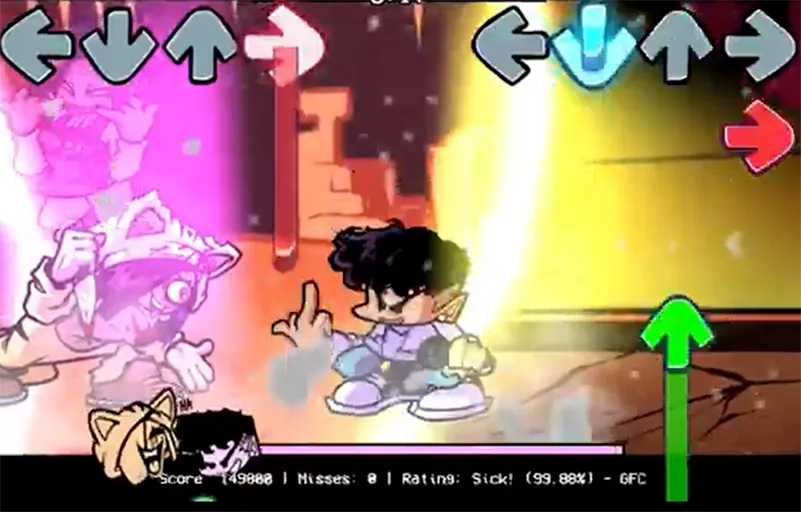 Rhythm battle in FNF Baddies