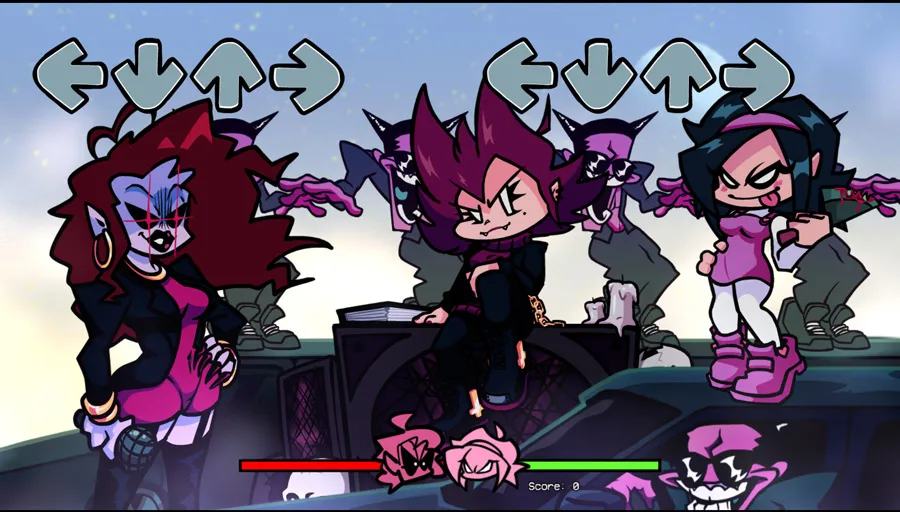 Arrow notes scrolling during FNF Confronting Your Beast gameplay