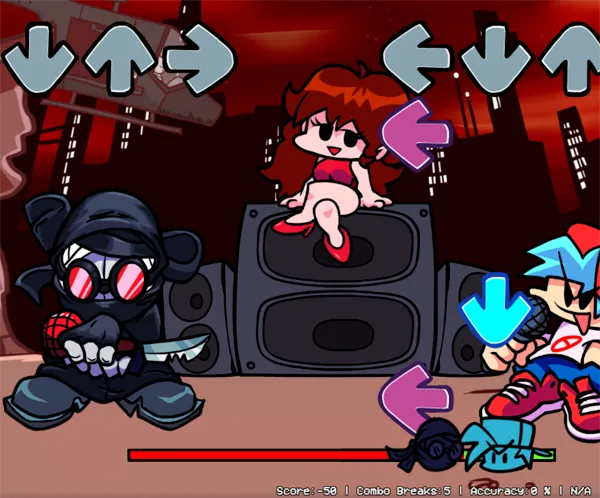 Staying focused and practicing in FNF Vs Accelerant Hank