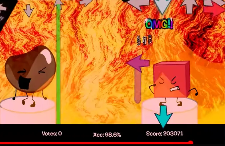 Track selection in FNF Vs. BFDI 26