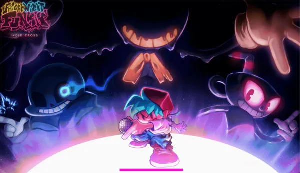 Notes and judgment line in FNF Vs Indie Cross V2