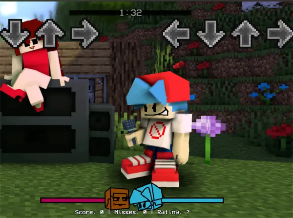 Arrow keys and controls for FNF vs Minecraft Steve