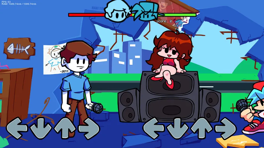 Opening scene in FNF vs nonsense before the first song
