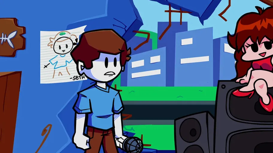 Gameplay arrows during a song in FNF vs nonsense
