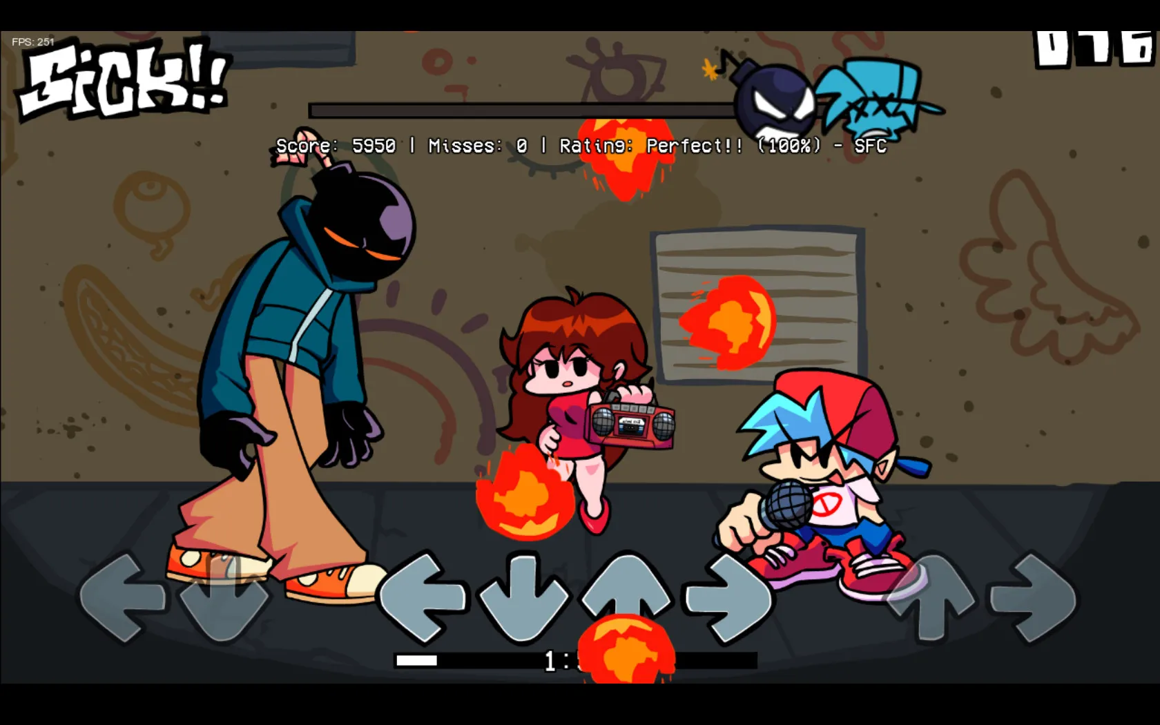 Notes and judgment line in FNF Whitty vs Boyfriend Fire Fight